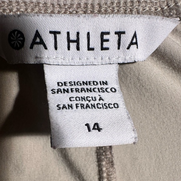 Athleta Brooklyn High Rise Off White Sustainable Athletic Pants Pockets Size 14 - Picture 8 of 10